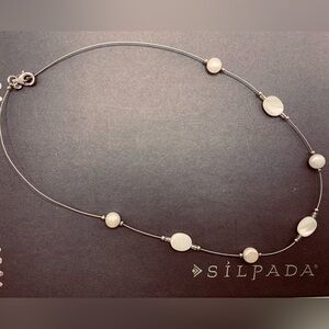Silpada RARE HTF AURELLA Sterling Quartz  PEARL - Mother of Pearl Necklace
